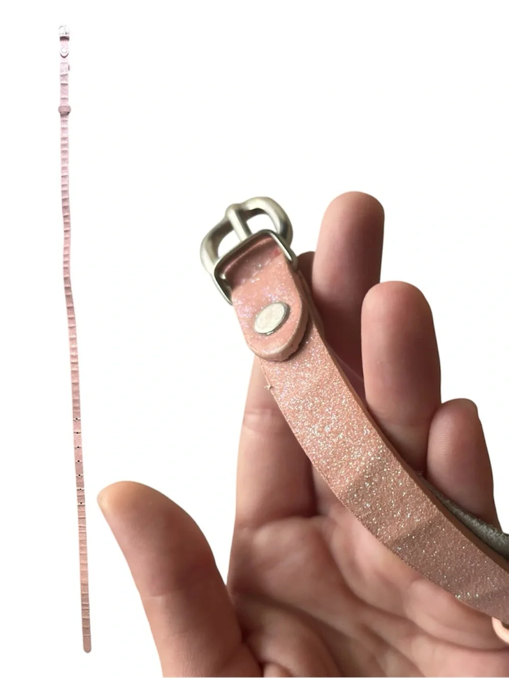 Terranova Pink Glitter Skinny Belt
